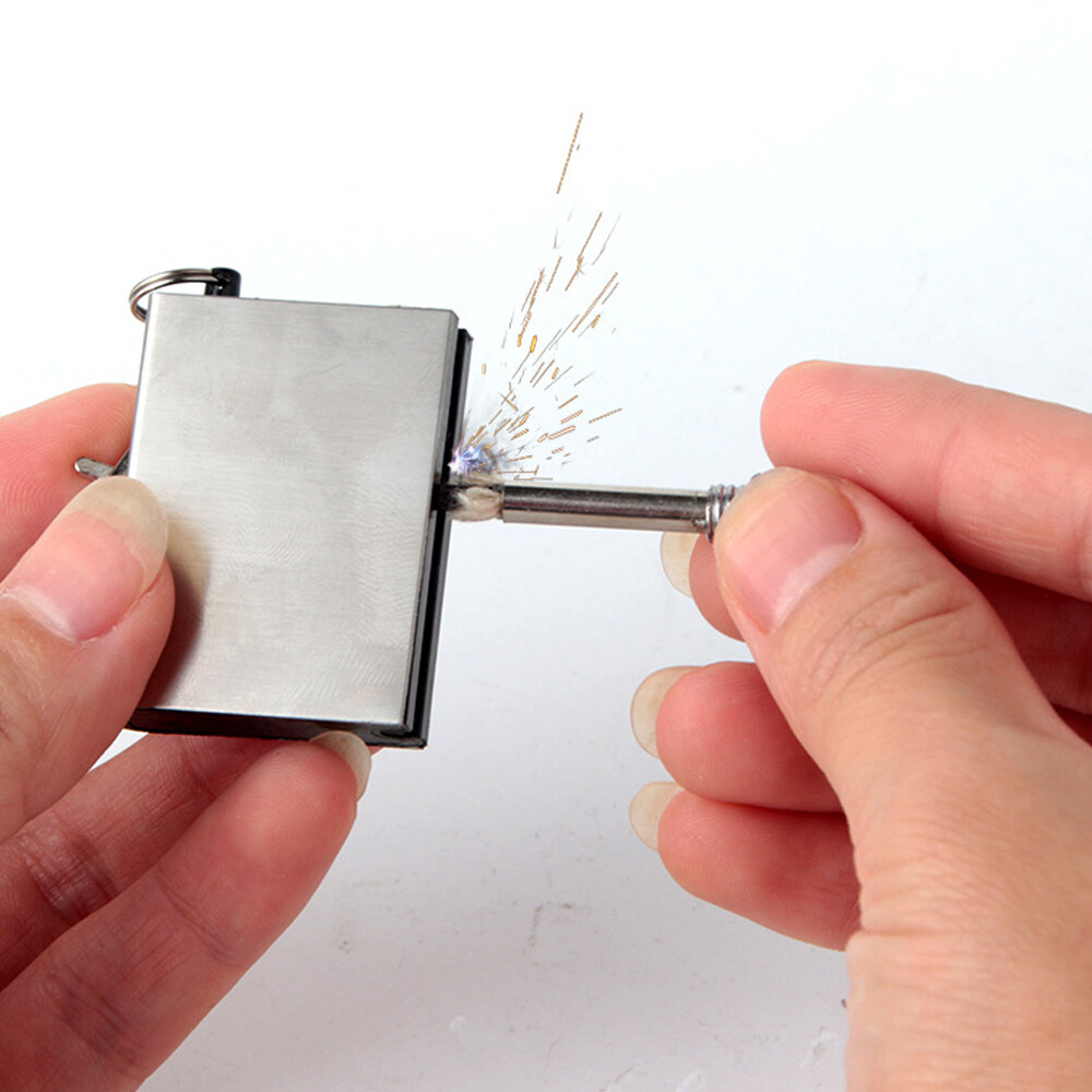 2Pcs Lighter Flint Magnesium Emergency Fire Starter Waterproof Survival Tool