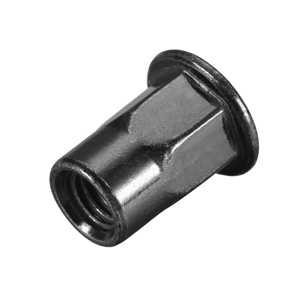 20Pcs M6 Rivet Nuts Thread Half Hexagonal Carbon Steel Flat Head Threaded Nut
