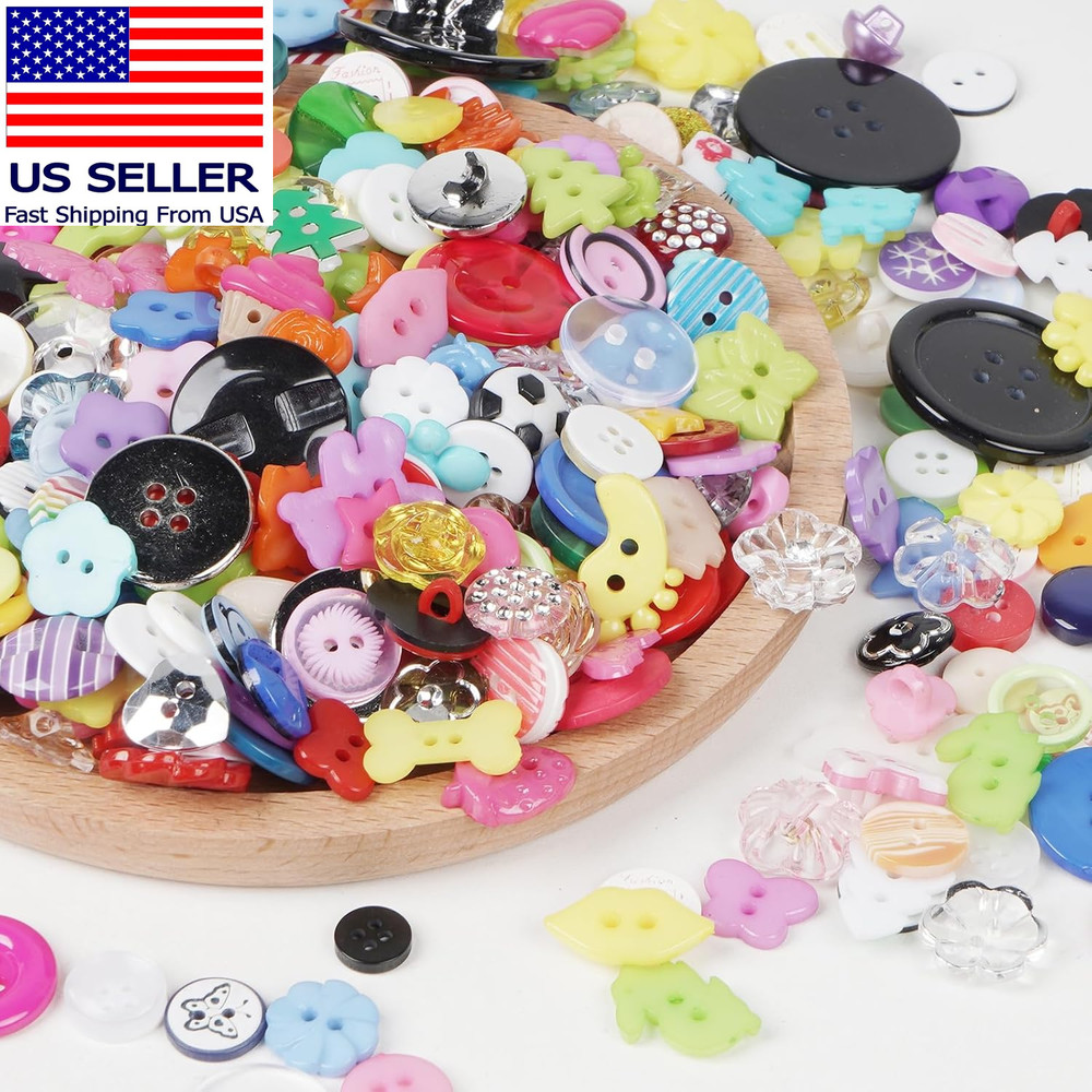 Random 100Pcs Small Plastic Buttons DIY Sewing Craft Accessory (Mix)