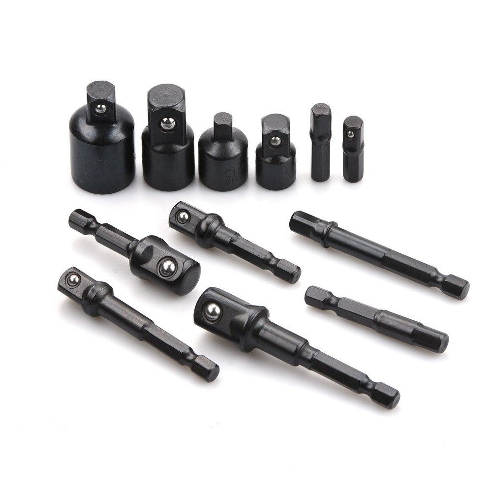 Impact Socket Adapter Set Chrome Vanadium 1/4 3/8 1/2" Drill Nut Driver Bit Kit