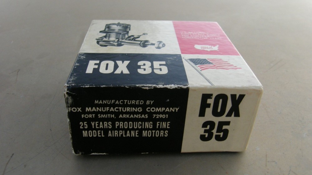 1970 FOX 35 CHROME FINISH STUNT Model Airplane Engine with Box & Instructions