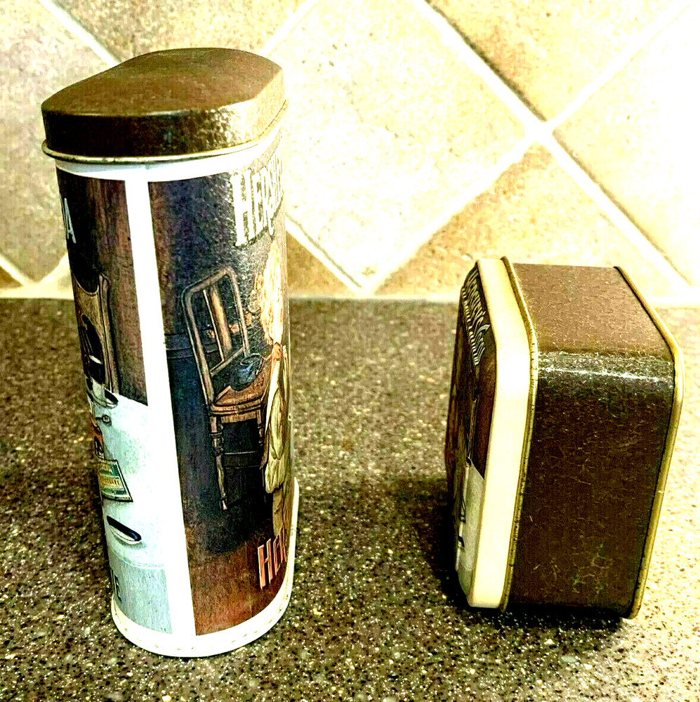 2 Hershey's Tin Storage Container Cocoa Bitter Chocolate 1982 - 1984 England