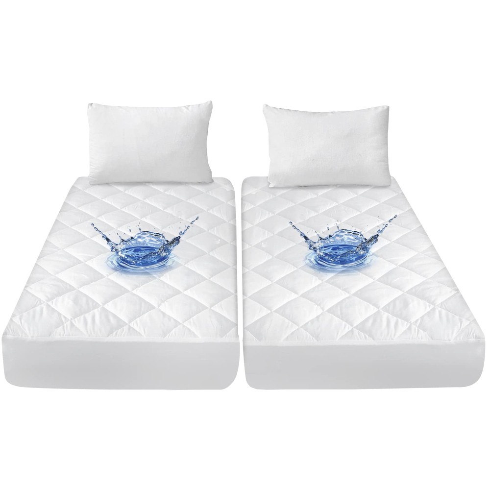 Split King Mattress Topper Protector Pad for Adjustable Bed Cover, Quilted,