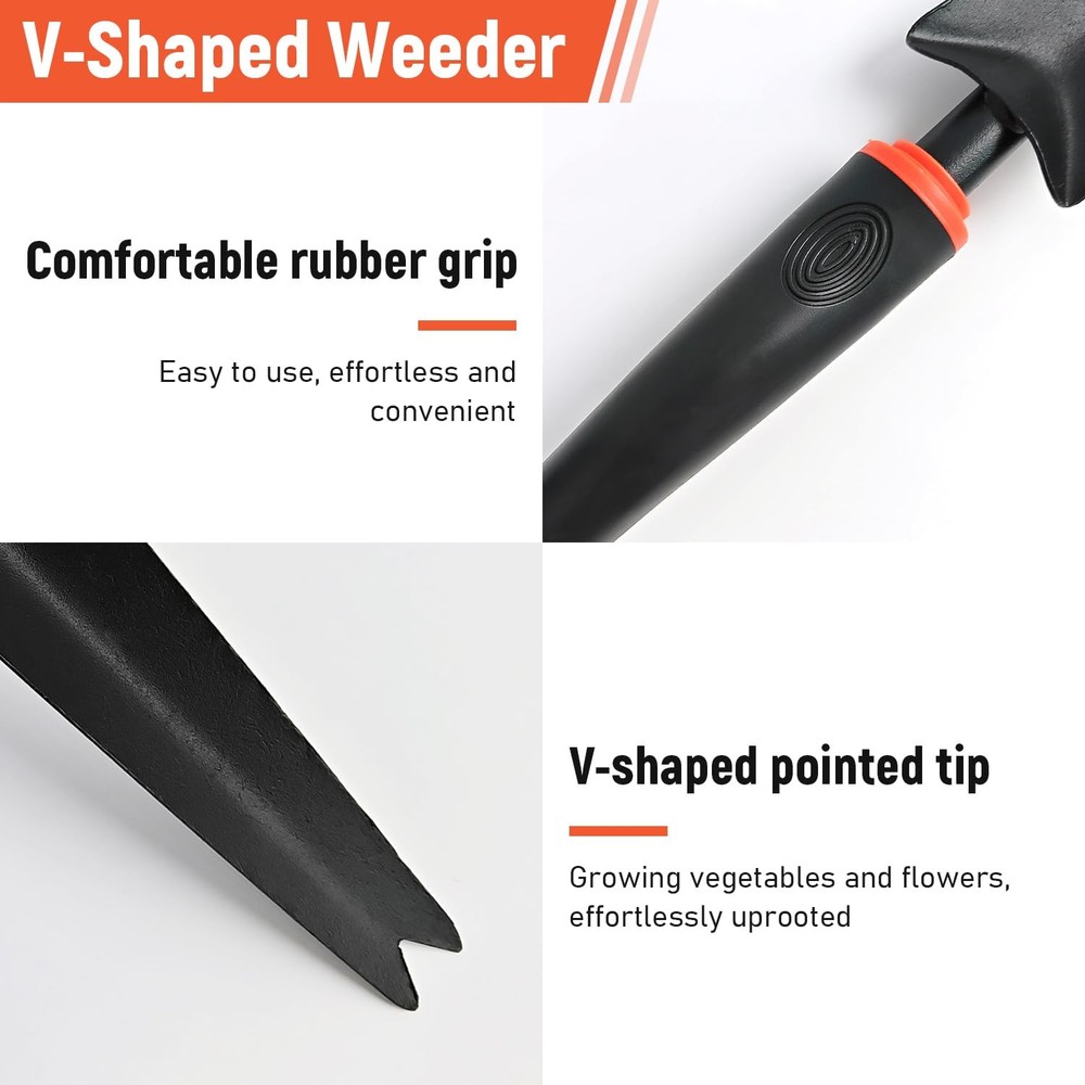 Hand Weed Puller Tool, Carbon Steel Forked Head Weeder Puller for Courtyards ...