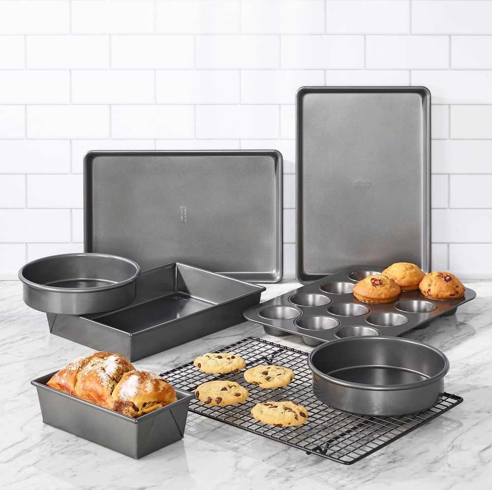 Professional Non-Stick 8-Piece Bakeware Set, Silver