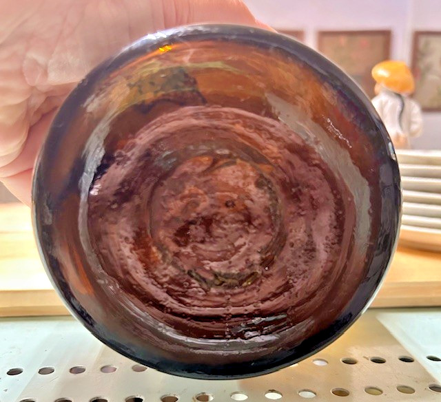 MCM hand-blown amber glass pitcher