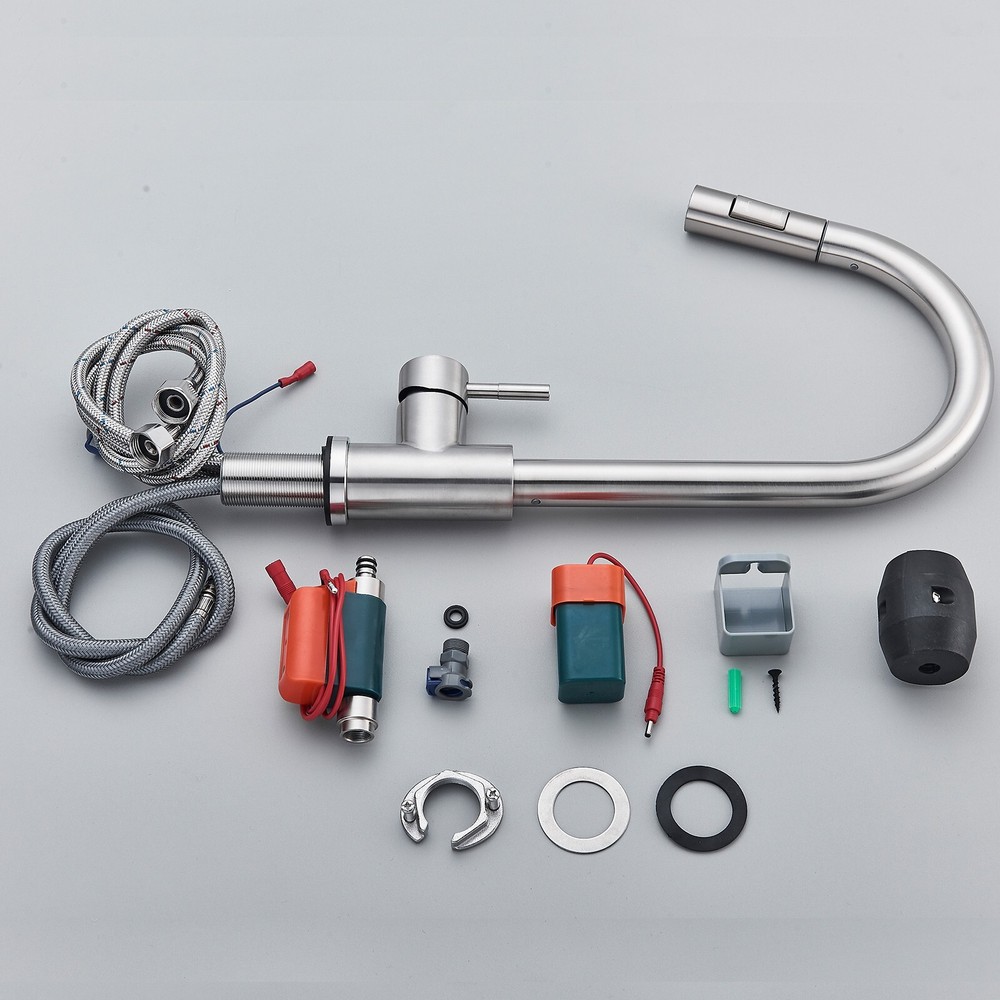 Brushed Nickel Touch Sensor Kitchen Faucet Sink Pull Down Sprayer Single Handle