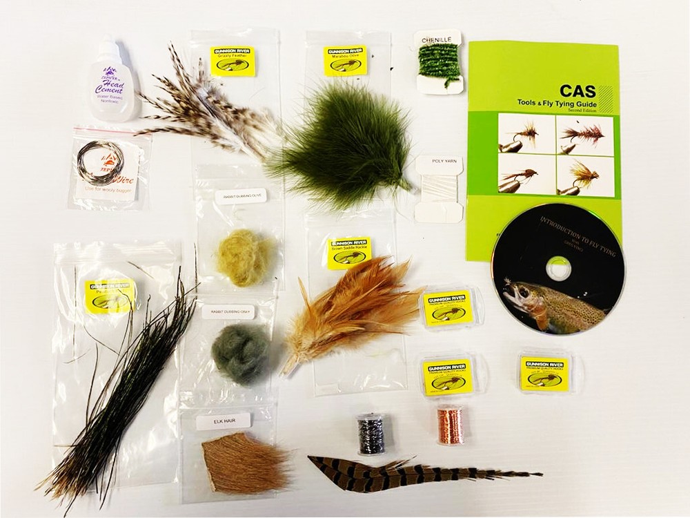 Delux Fly-Tying Material KIT For Tying 6 Basic Flies With Instruction DVD