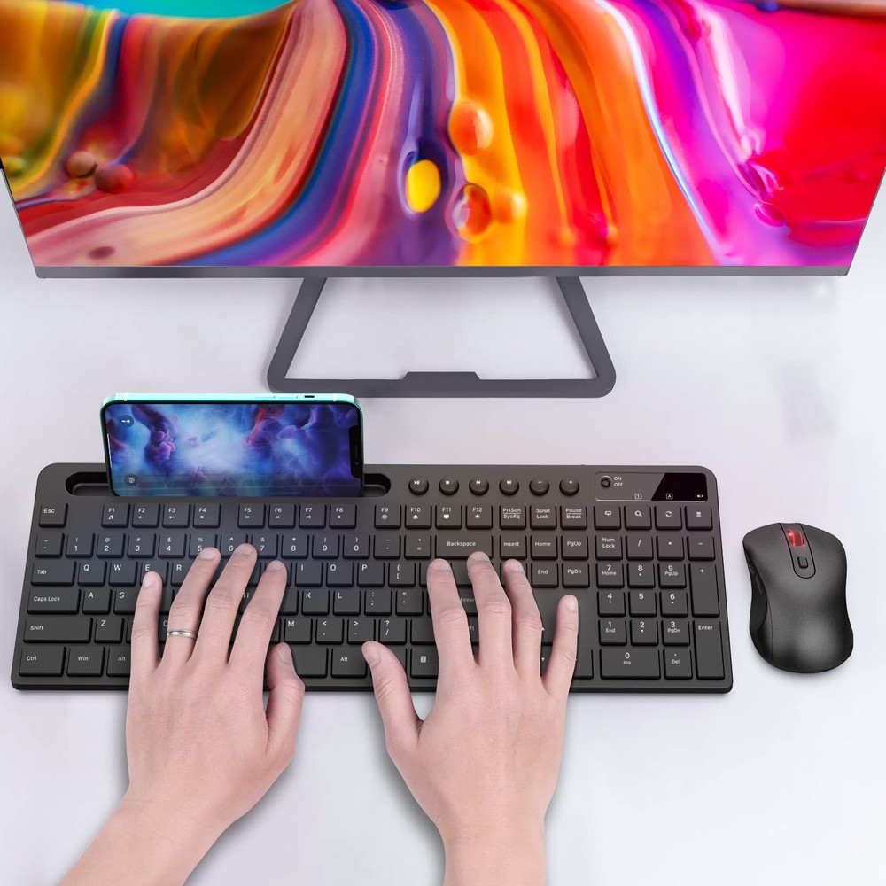 Wireless Keyboard and Mouse Combo, MARVO 2.4G Ergonomic Wireless Computer Key...