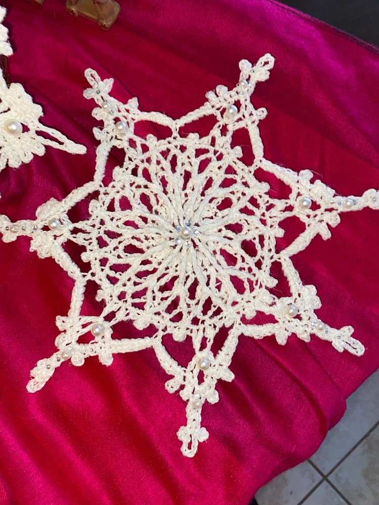 Handmade crochet snowflake