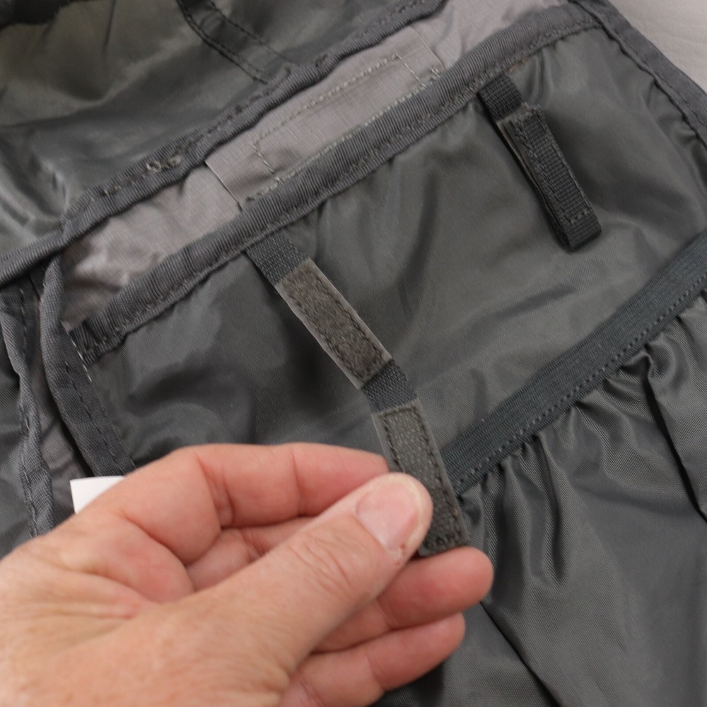 Ascend Backpack Water Resistant Hiking Light Pack Drawstring Folding Gray Nylon