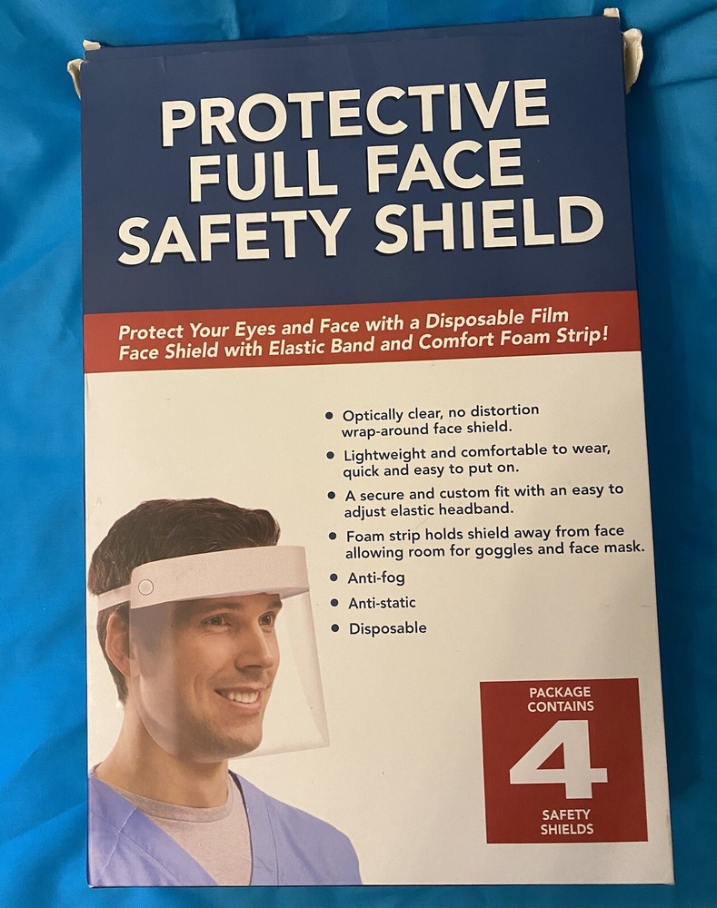 Protective Full Face Safety Shield  4 Pack New