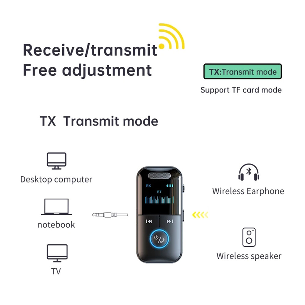 Wireless Bluetooth Transmitter Receiver MP3 Player Car Audio 3.5mm AUX Adapter