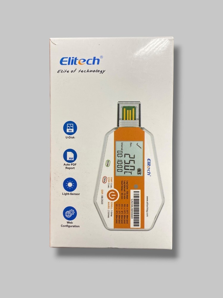 Elitech LogEt 1 TH Temperature & Humidity Data Logger – Single-Use USB PDF NEW