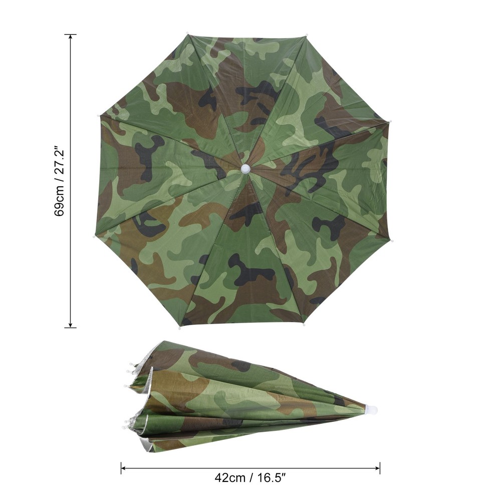 OD 27.2" Umbrella Hat Set, 3Pcs Single Layer Cap with Head Strip, Multicolor