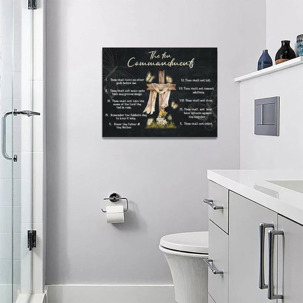eiffecho 10 Commandments Wall Art 10 Commandments Pictures Wall Decor Canvas ...
