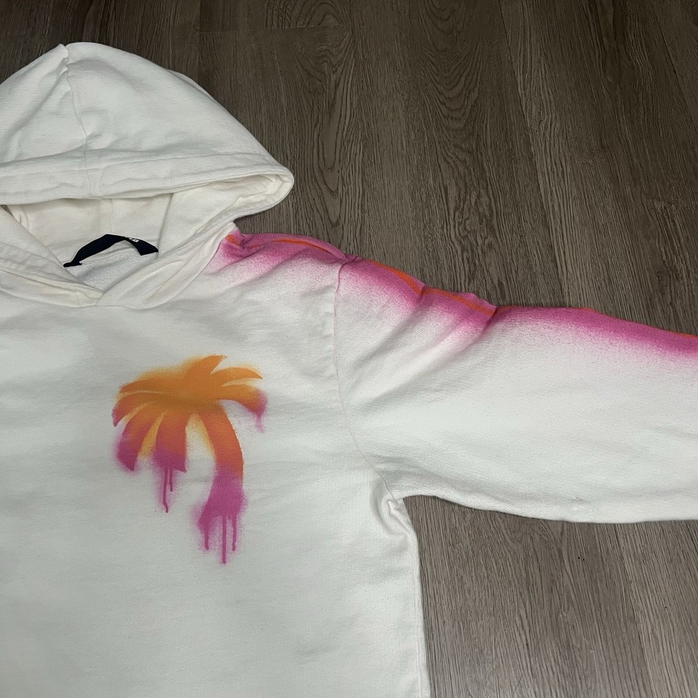 Size Medium - Palm Angels Sprayed Palm Tree White Multi - 100% AUTHENTIC
