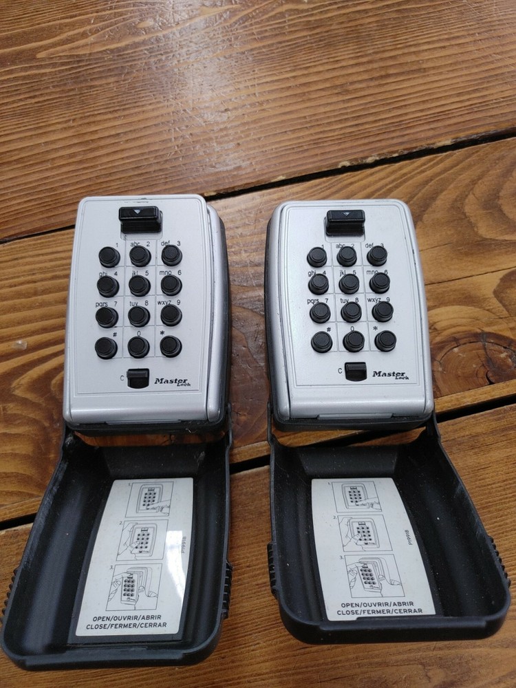 2 - Master Lock Safe Space Lock Boxes - Secures To Walls