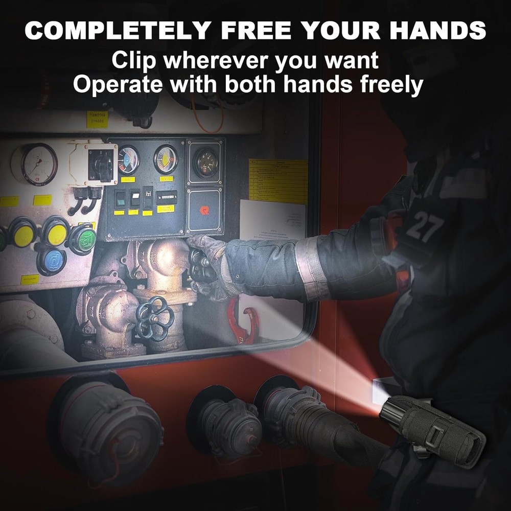 3Pcs Tactical Flashlight Holster Adjustable Torch Carry Case with 360° Rotatable