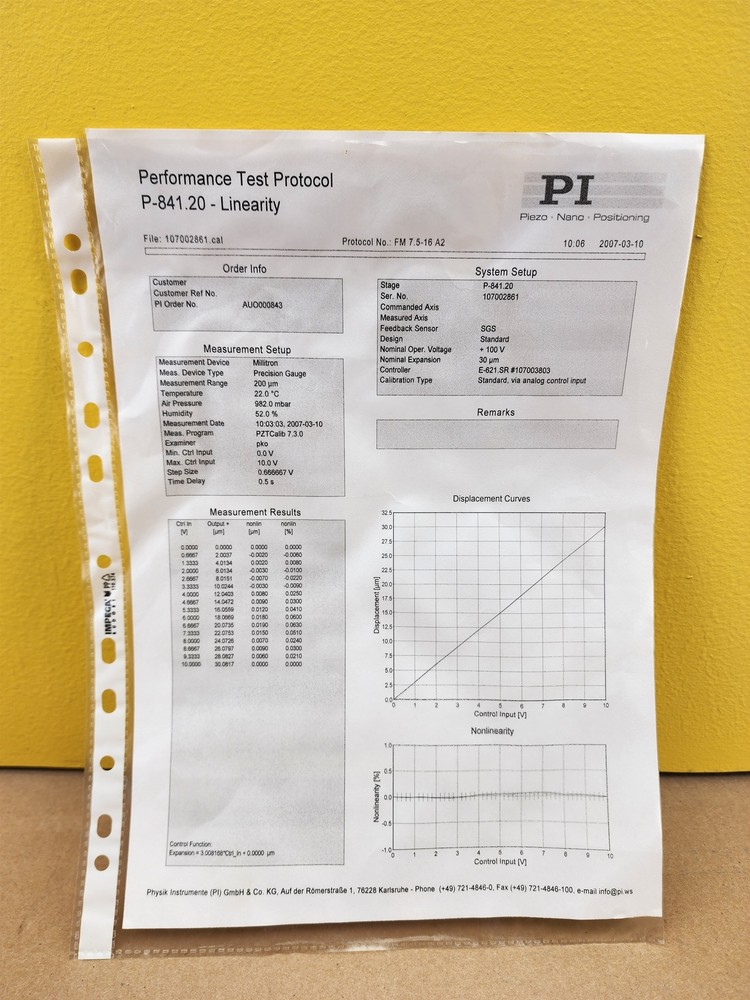 PI E-621.SR Piezo Amplifier/Servo Controller Module, 1 channel, RS-232, 30-130 V