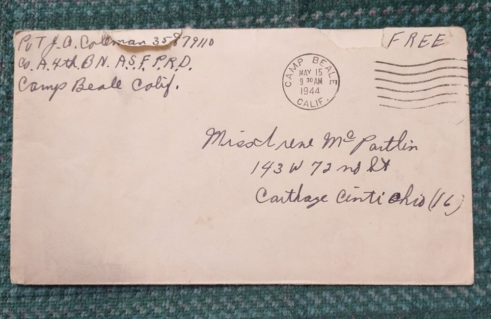 WWII Letter May 1944 - Guarding Prisoners