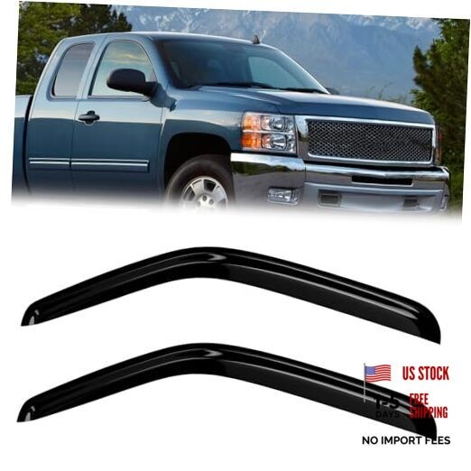 Window Rain Guards Compatible 2007-2013 Chevy 07-13 GMC Sierra 1500 Regular Cab