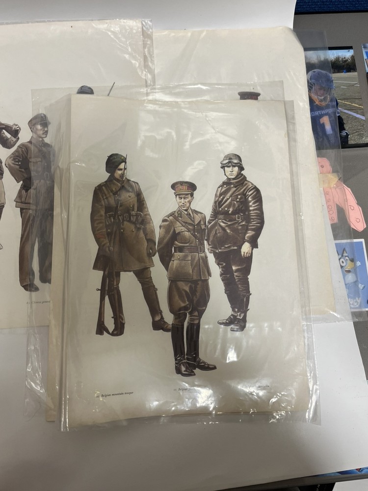 WW2 German Uniform Sheets Pictures Documents Great Display 11x18