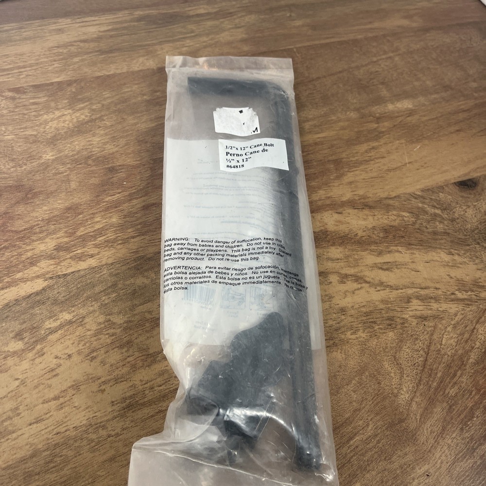 1/2” X12” Black Cane Bolt Gate Lock