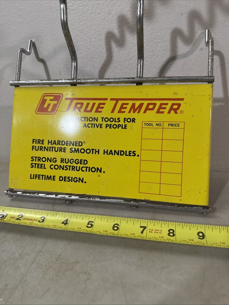 True Temper Pegboard Display Rack Advertising Vintage Tool Hanging Storage