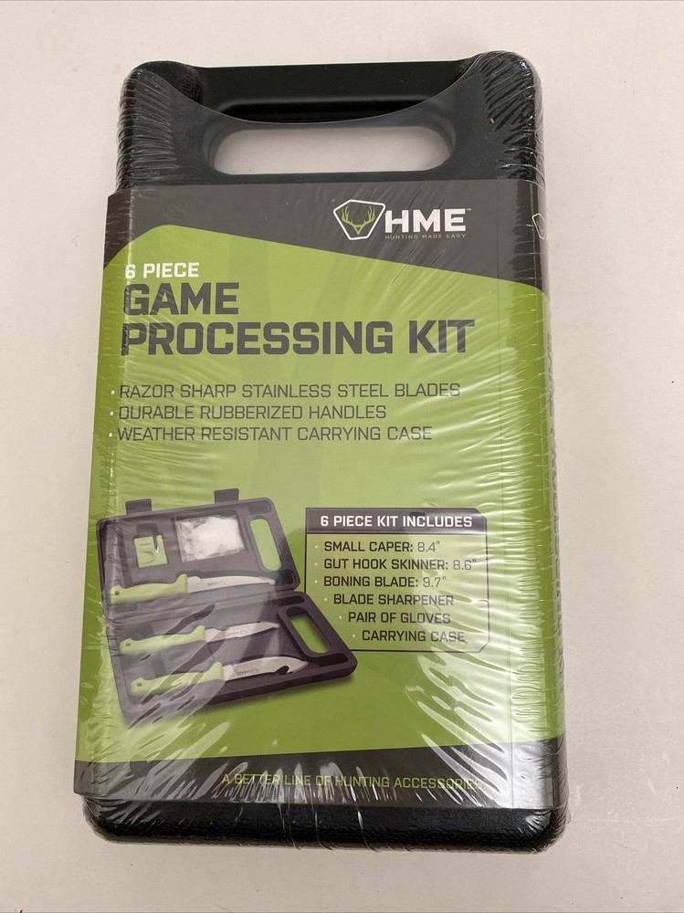 HME Game Processing 6 Piece Set With Case. Field Dressing, Poultry Knife Kit