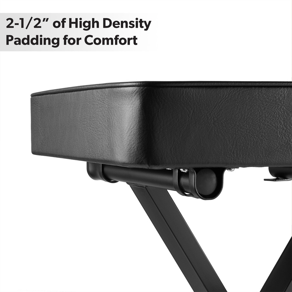 OPEN BOX - Premium Heavy Duty Double Braced Piano Stool Bench