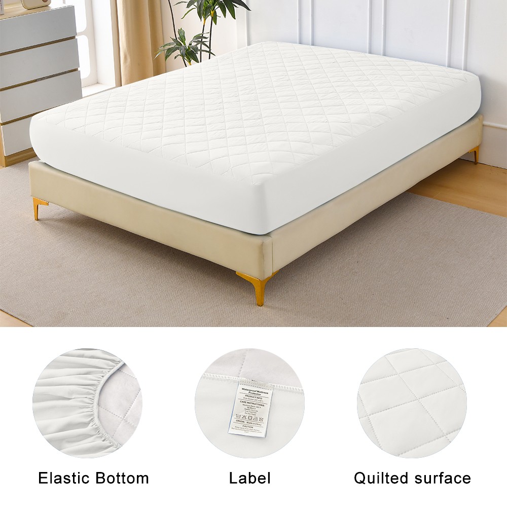 Diamond Grid Ultrasonic Waterproof Mattress Protector - Queen 60" X 80"
