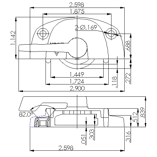 Window Sash Lock 3505WHITE