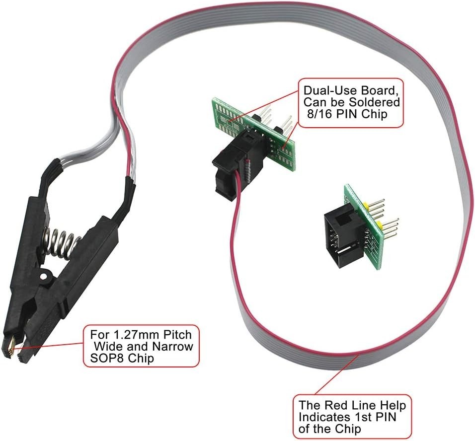 Complete BIOS Chip Programming Kit: CH341A Programmer & SOIC8 Clip with Tutorial