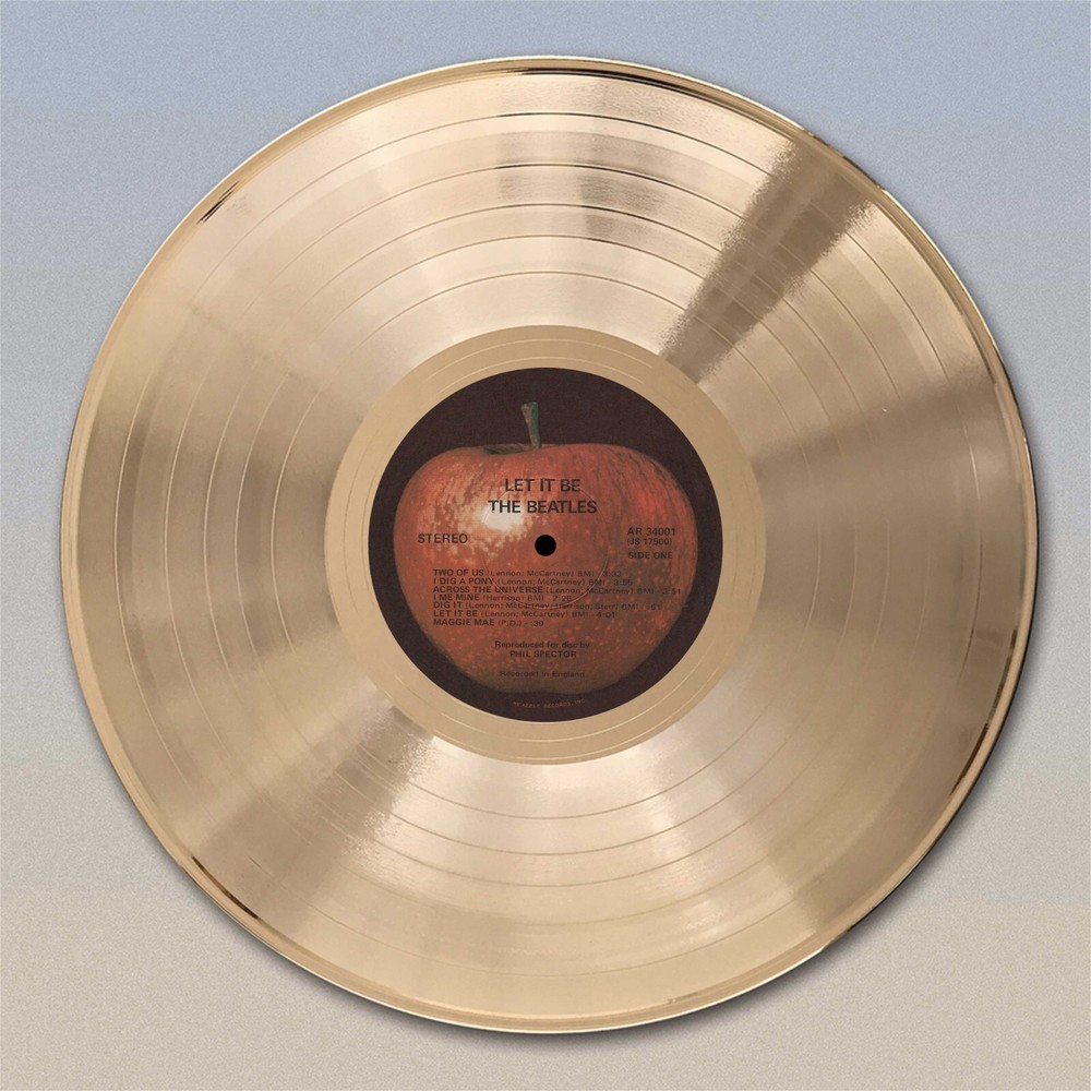 Beatles "Let It Be"  Gold LP Record wall art