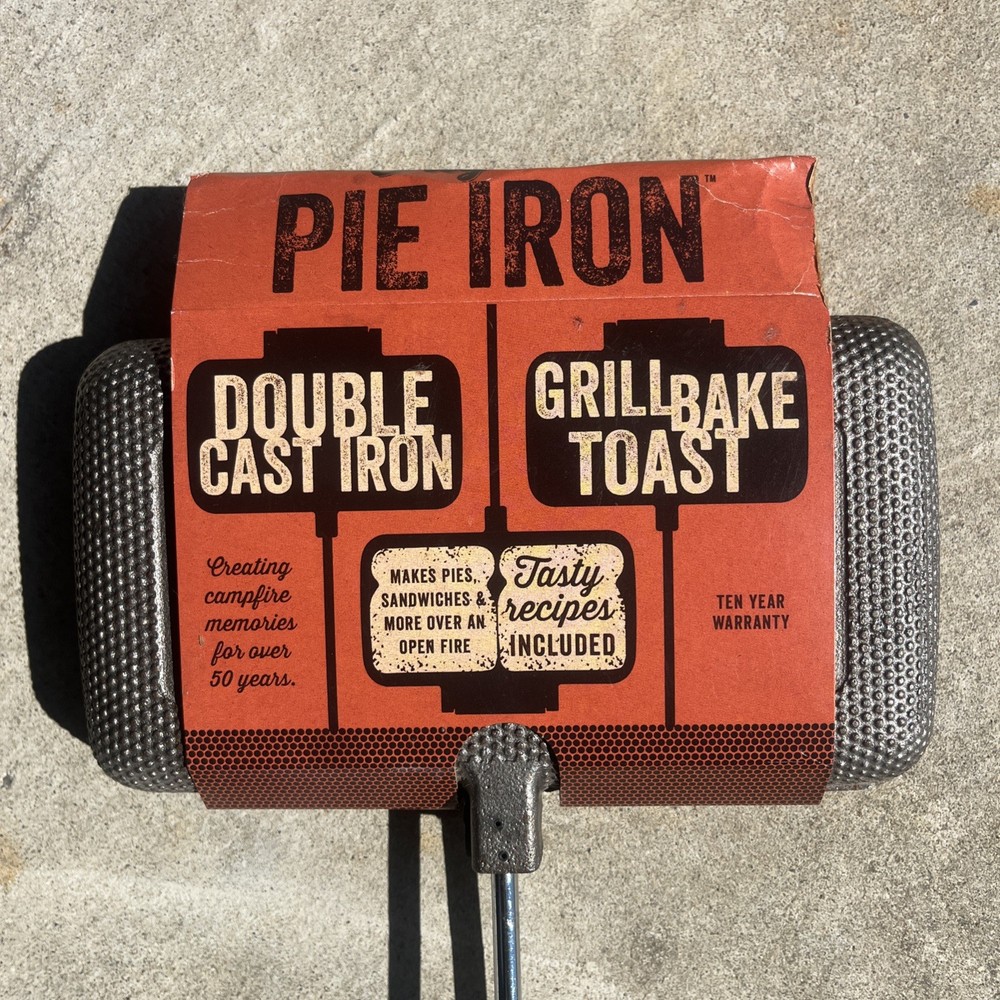 Rome Open Fire Double Pie Iron NOS Mint Condition Cast Iron