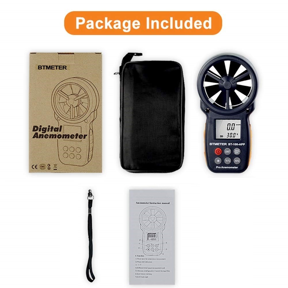 Anemometer Digital Wind Speed Meter Handheld Wireless Bluetooth Vane Air Tester