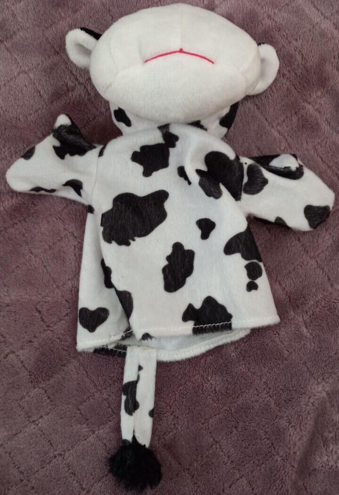 Darice Black And White Cow Hand Puppet 9"