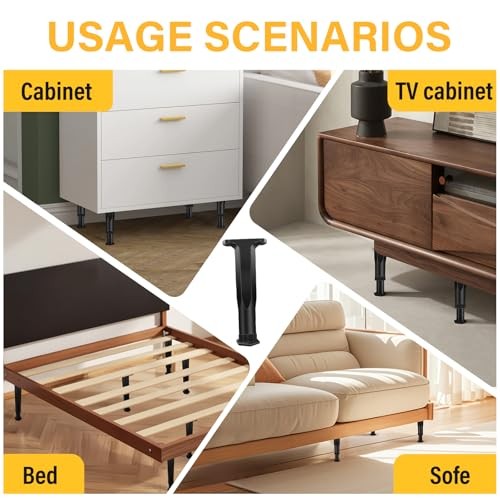 Adjustable Height Bed Frame Support Legs - 7.8-14.6inch Bed Slats Support 8 PCS