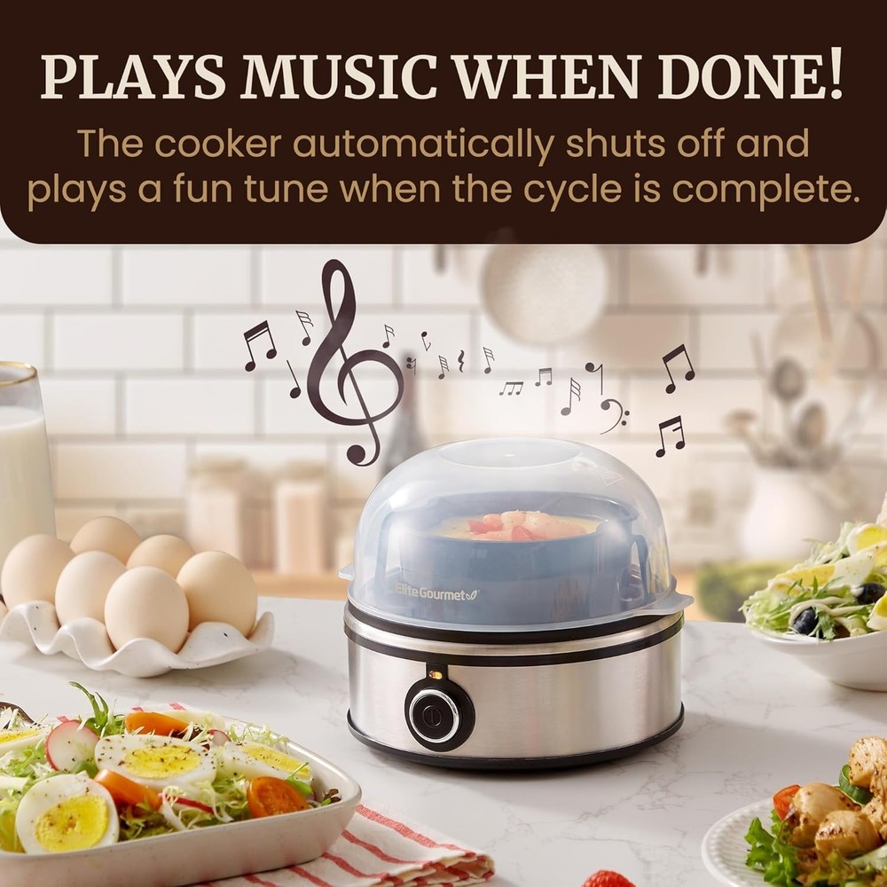 Compact Multi-Functional Egg Cooker: Boil, Poach & Make Omelets - 7-Egg Capacity