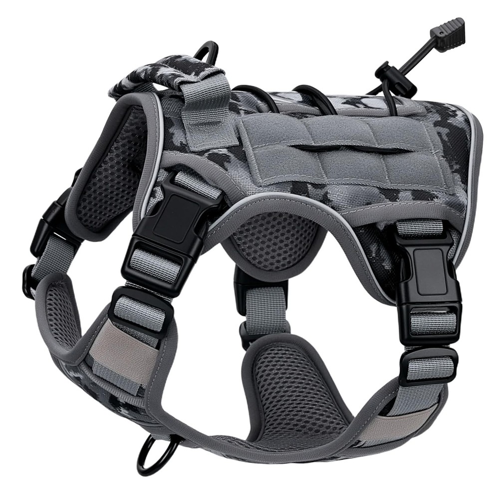 Heavy-Duty Tactical Dog Harness for Large Dogs, No Pull Adjustable Reflective...