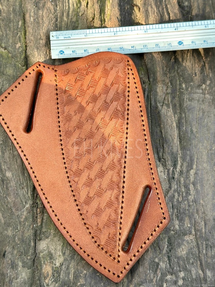 Universal 10" Fixed Blade Knife Sheath - Pure Cow Leather - Custom Engraved