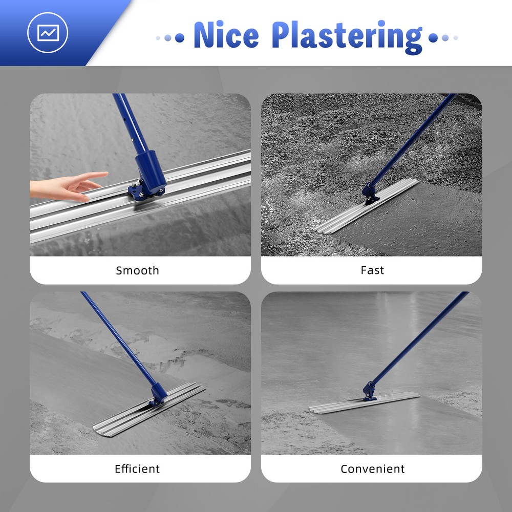 Bull Float Concrete Float 48”x8” Handle Concrete Tool Trowel Float Aluminum