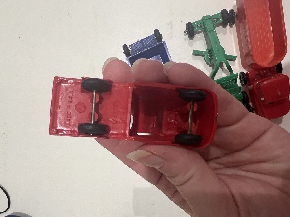 Vintage Plastic Farm Trucks from old scale Train Layout