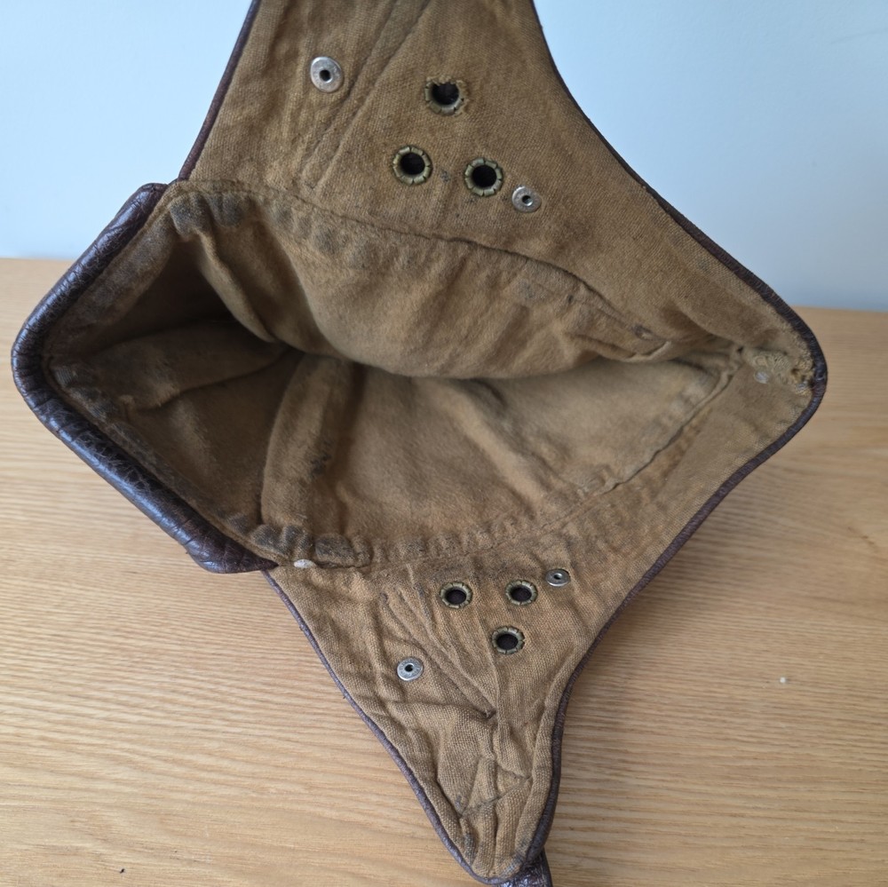 WW II Leather Flying Helmet. Small size