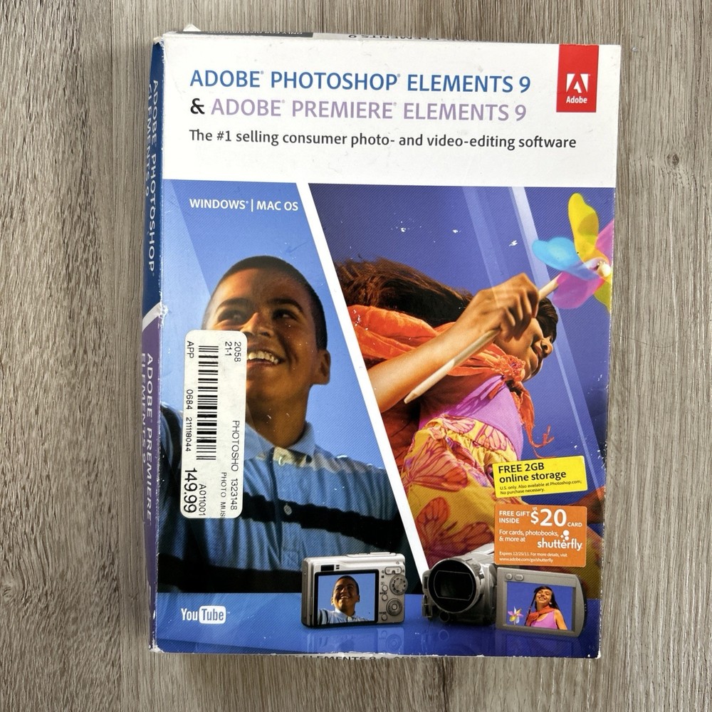 Adobe Photoshop Elements 9 and Adobe Premiere Elements 9 w/ Codes READ