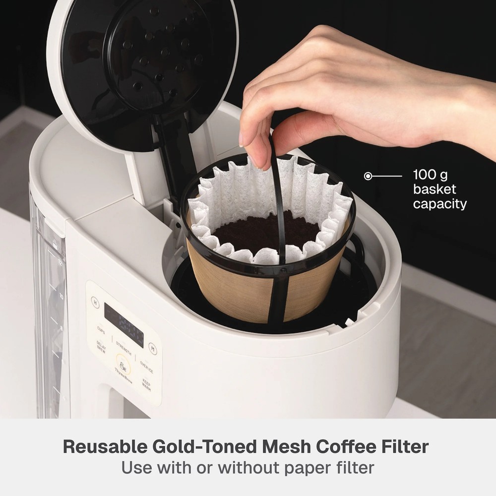 Thyme & Table 12-Cup Programmable Coffee Maker 60oz Sand White