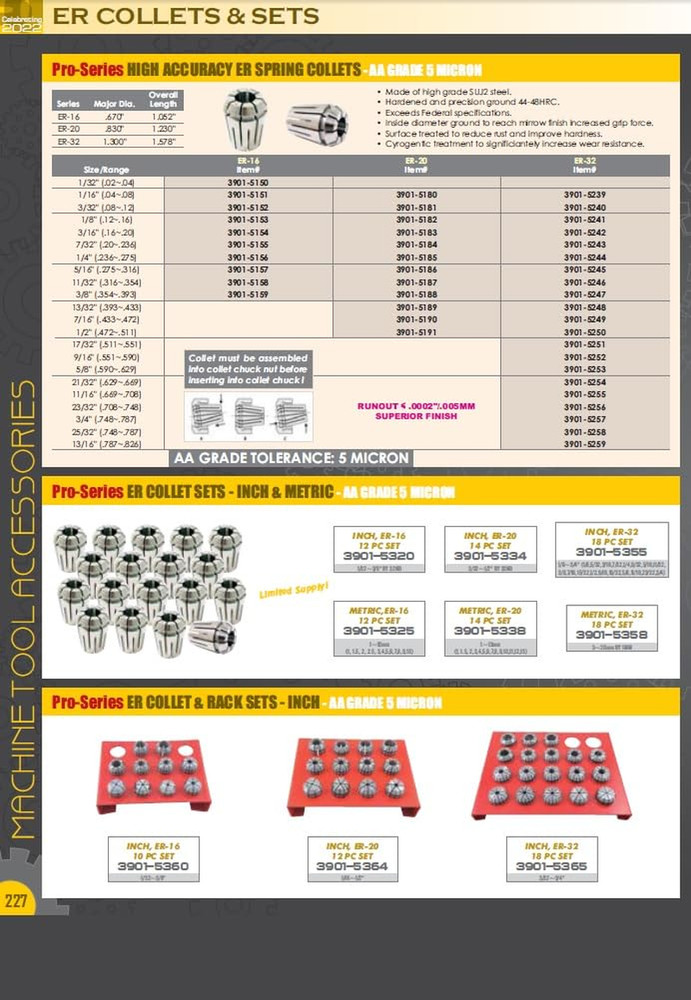 3900-5191 ER-20 Spring Collet, 1/2"