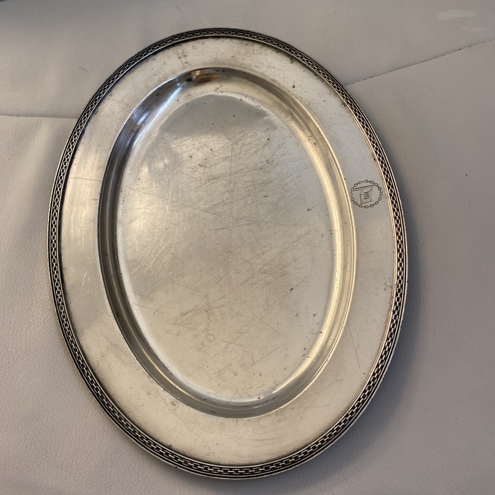 HUDSON NAVIGATION CO c1910 Ship Serving Tray Platter Silver RARE!!