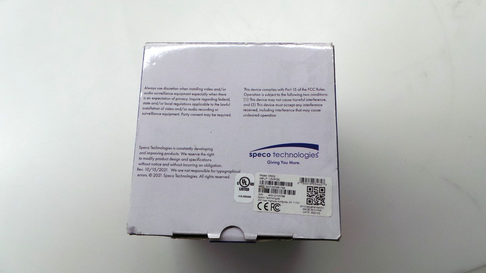 05D2 Speco Technologies 5MP IP Dome Camera - Advanced Analytics, NDAA - Open Box